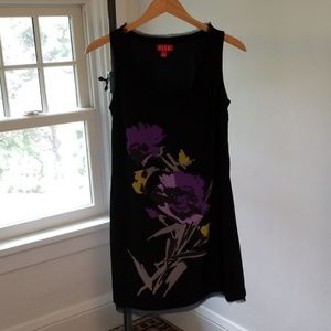 Elle Floral Little Black Dress w/ Beading